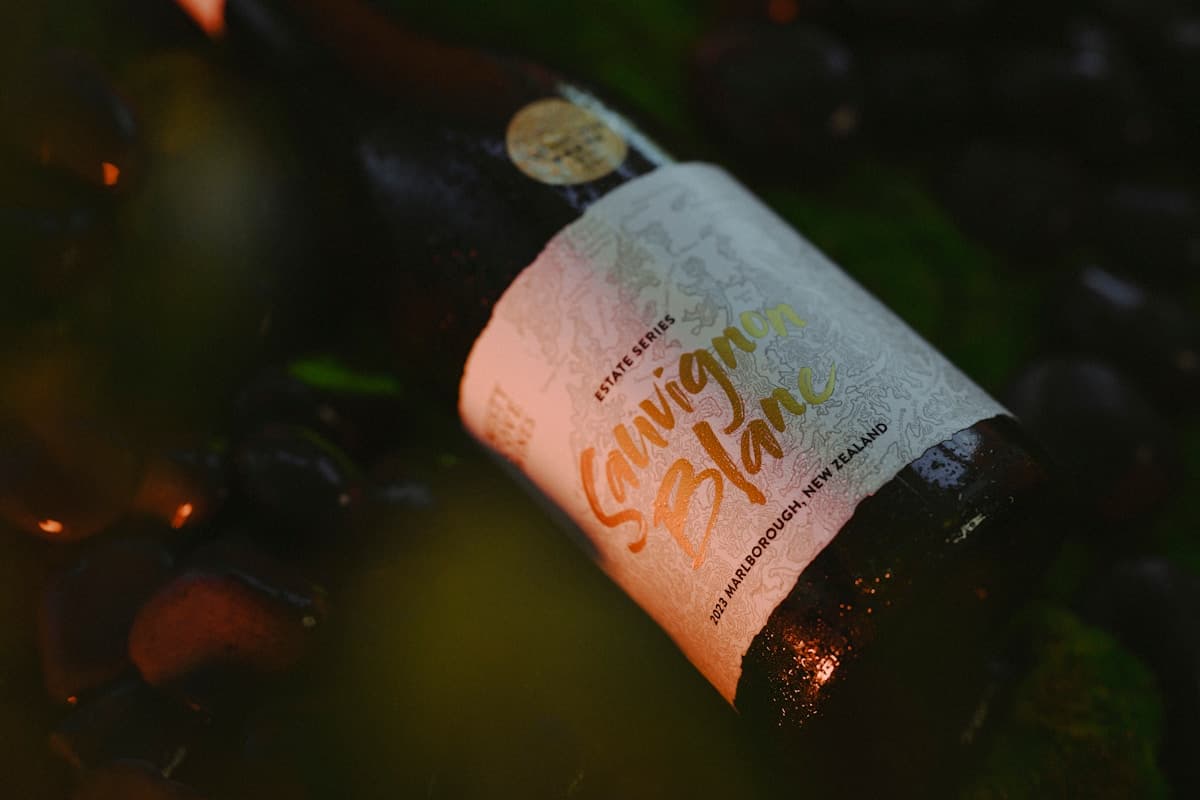 Sauvignon Blanc wine bottle from Marlborough, New Zealand